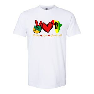 Peace Love Juneteenth Black Pride Freedom African American Gift Softstyle CVC T-Shirt