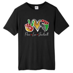 Peace Love Juneteenth Black Pride Freedom 4th Of July Tall Fusion ChromaSoft Performance T-Shirt