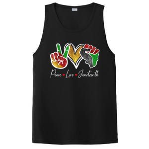 Peace Love Juneteenth Black Pride Freedom 4th Of July PosiCharge Competitor Tank