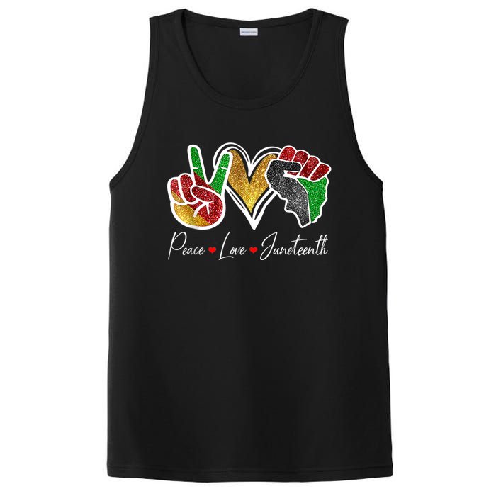 Peace Love Juneteenth Black Pride Freedom 4th Of July PosiCharge Competitor Tank