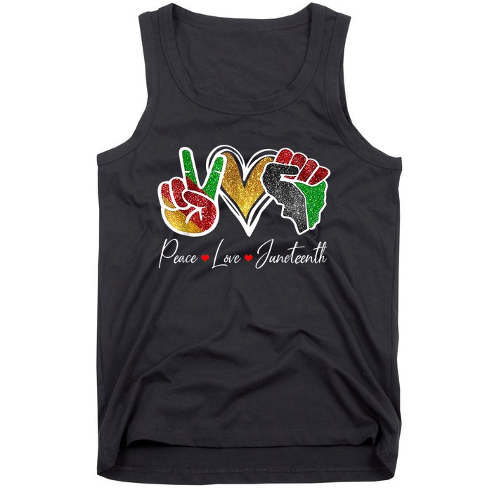 Peace Love Juneteenth Black Pride Freedom 4th Of July Tank Top