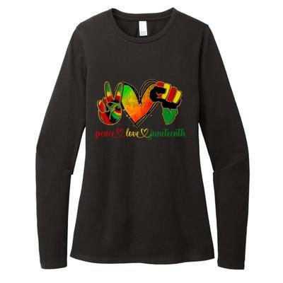 Peace Love Juneteenth Black Pride Freedom Gift Womens CVC Long Sleeve Shirt