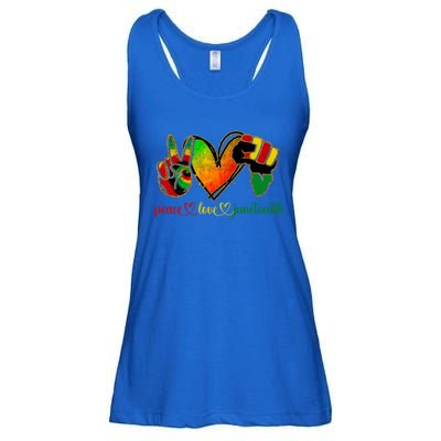 Peace Love Juneteenth Black Pride Freedom Gift Ladies Essential Flowy Tank