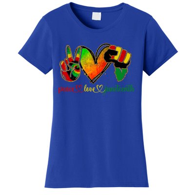 Peace Love Juneteenth Black Pride Freedom Gift Women's T-Shirt