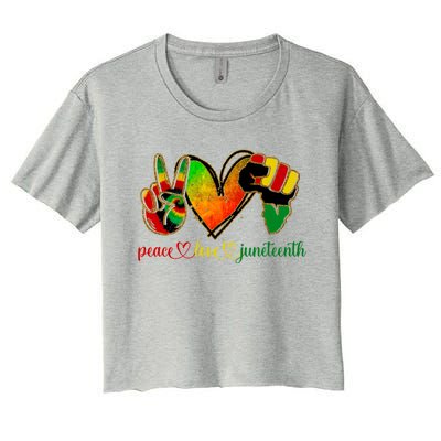 Peace Love Juneteenth Black Pride Freedom Gift Women's Crop Top Tee