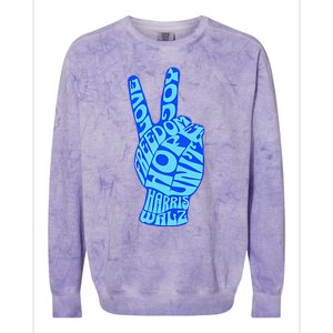 Peace Love Joy Freedom Unity Hope Harris Walz Election 2024 Gift Colorblast Crewneck Sweatshirt