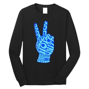 Peace Love Joy Freedom Unity Hope Harris Walz Election 2024 Gift Long Sleeve Shirt