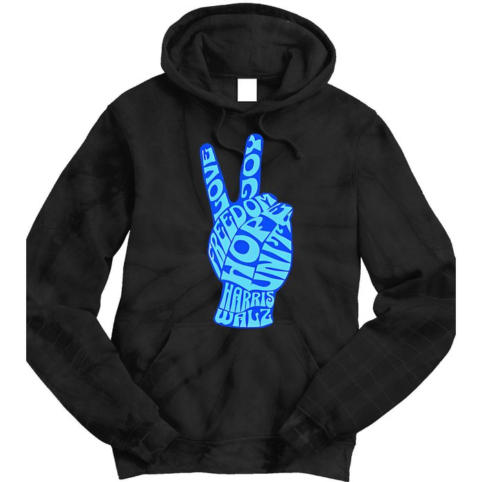 Peace Love Joy Freedom Unity Hope Harris Walz Election 2024 Gift Tie Dye Hoodie