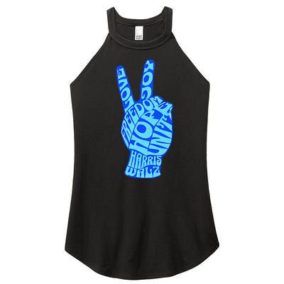 Peace Love Joy Freedom Unity Hope Harris Walz Election 2024 Gift Women’s Perfect Tri Rocker Tank