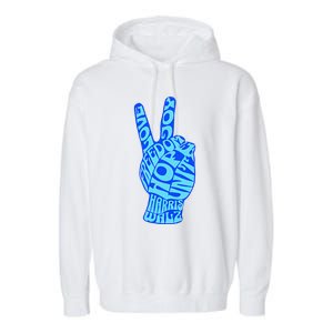 Peace Love Joy Freedom Unity Hope Harris Walz Election 2024 Gift Garment-Dyed Fleece Hoodie