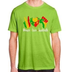 Peace Love Juneteenth Funny Black History Month Graphic Funny Gift Adult ChromaSoft Performance T-Shirt