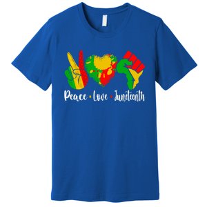 Peace Love Juneteenth Funny Black History Month Graphic Funny Gift Premium T-Shirt