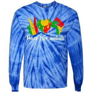 Peace Love Juneteenth Funny Black History Month Graphic Funny Gift Tie-Dye Long Sleeve Shirt