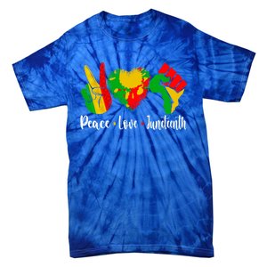 Peace Love Juneteenth Funny Black History Month Graphic Funny Gift Tie-Dye T-Shirt