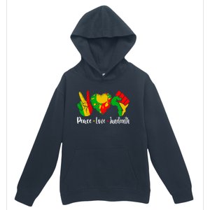 Peace Love Juneteenth Funny Black History Month Graphic Funny Gift Urban Pullover Hoodie