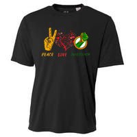 Peace Love Juneteenth Black History Pride African American Cooling Performance Crew T-Shirt