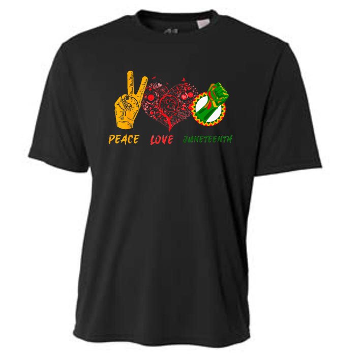 Peace Love Juneteenth Black History Pride African American Cooling Performance Crew T-Shirt