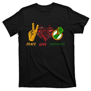 Peace Love Juneteenth Black History Pride African American T-Shirt