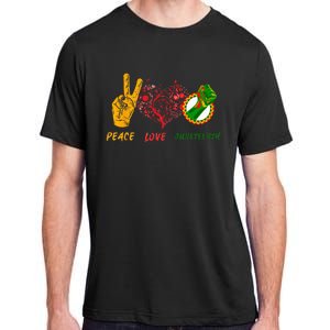 Peace Love Juneteenth Black History Pride African American Adult ChromaSoft Performance T-Shirt