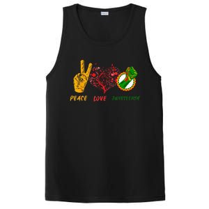 Peace Love Juneteenth Black History Pride African American PosiCharge Competitor Tank