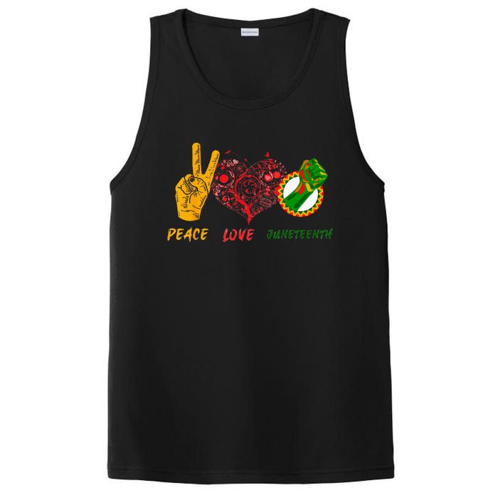 Peace Love Juneteenth Black History Pride African American PosiCharge Competitor Tank