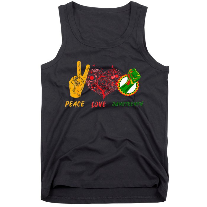 Peace Love Juneteenth Black History Pride African American Tank Top