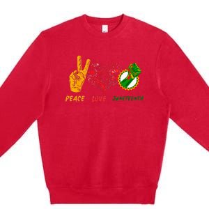 Peace Love Juneteenth Black History Pride African American Premium Crewneck Sweatshirt