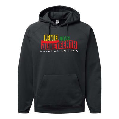 Peace Love Juneteenth Graphic Performance Fleece Hoodie