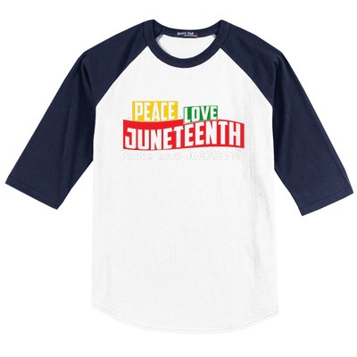 Peace Love Juneteenth Graphic Baseball Sleeve Shirt