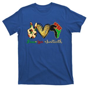 Peace Love Juneteenth Funny Gift T-Shirt