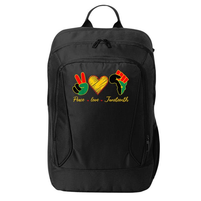 Peace Love Juneteenth Pride Black Girl Black Queen & King City Backpack