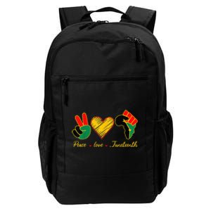 Peace Love Juneteenth Pride Black Girl Black Queen & King Daily Commute Backpack