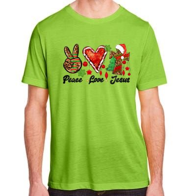 Peace Love Jesus Leopard Cross Christmas Pjs Xmas Pajamas Swea Adult ChromaSoft Performance T-Shirt