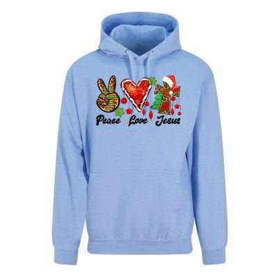 Peace Love Jesus Leopard Cross Christmas Pjs Xmas Pajamas Swea Unisex Surf Hoodie