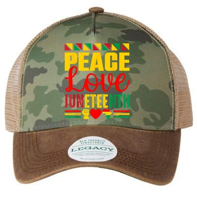 Peace Love & Juneteenth June 19th Freedom Day Legacy Tie Dye Trucker Hat