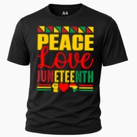 Peace Love & Juneteenth June 19th Freedom Day Cooling Performance Crew T-Shirt