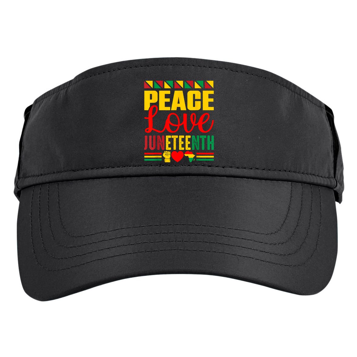 Peace Love & Juneteenth June 19th Freedom Day Adult Drive Performance Visor