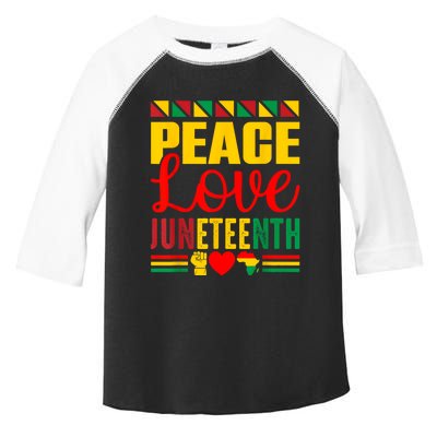 Peace Love & Juneteenth June 19th Freedom Day Toddler Fine Jersey T-Shirt