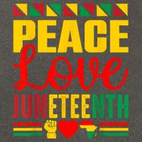 Peace Love & Juneteenth June 19th Freedom Day Cotton Canvas Backpack