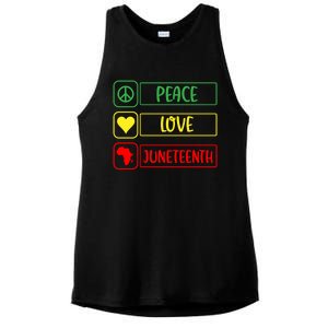 Peace Love Juneteenth Gift African American Pride Strong Black Gift Ladies PosiCharge Tri-Blend Wicking Tank