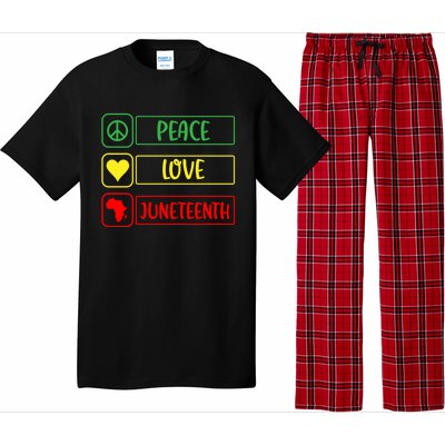 Peace Love Juneteenth Gift African American Pride Strong Black Gift Pajama Set