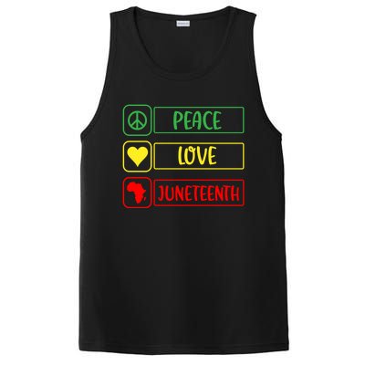 Peace Love Juneteenth Gift African American Pride Strong Black Gift PosiCharge Competitor Tank