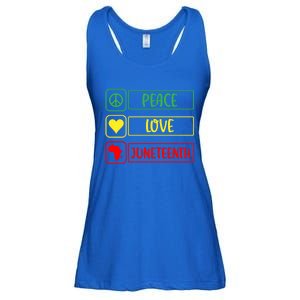 Peace Love Juneteenth Gift African American Pride Strong Black Gift Ladies Essential Flowy Tank