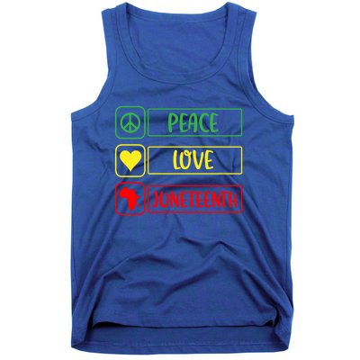 Peace Love Juneteenth Gift African American Pride Strong Black Gift Tank Top