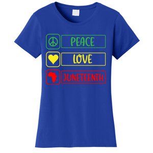 Peace Love Juneteenth Gift African American Pride Strong Black Gift Women's T-Shirt