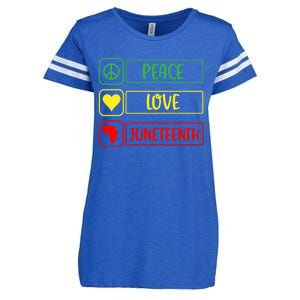 Peace Love Juneteenth Gift African American Pride Strong Black Gift Enza Ladies Jersey Football T-Shirt