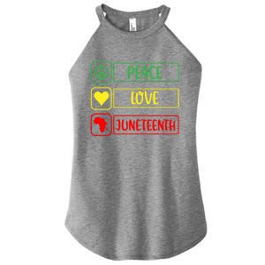 Peace Love Juneteenth Gift African American Pride Strong Black Gift Women's Perfect Tri Rocker Tank