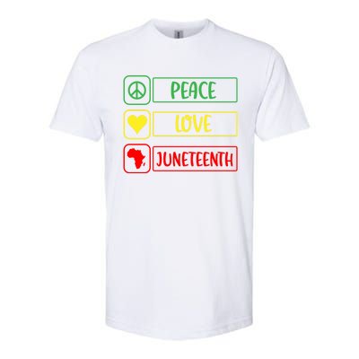 Peace Love Juneteenth Gift African American Pride Strong Black Gift Softstyle CVC T-Shirt