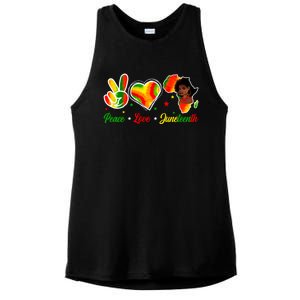 Peace Love Juneteenth 1865 Ecipation Day Black History Cute Gift Ladies PosiCharge Tri-Blend Wicking Tank