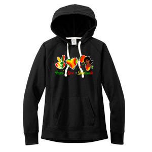 Peace Love Juneteenth 1865 Ecipation Day Black History Cute Gift Women's Fleece Hoodie